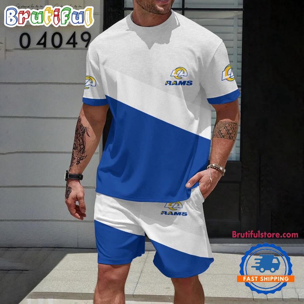 NFL Los Angeles Rams Football T Shirt And Shorts Set