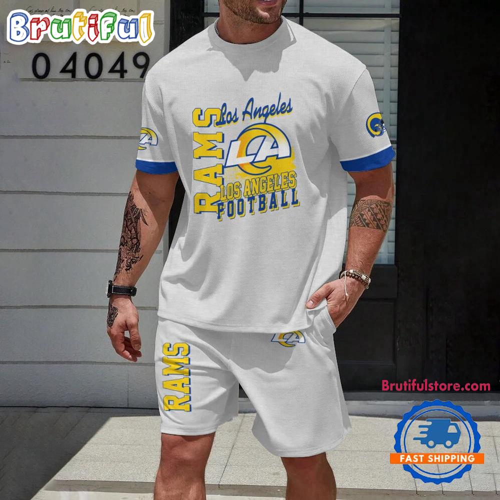 NFL Los Angeles Rams Summer 3D Printed Combo T Shirt And Shorts