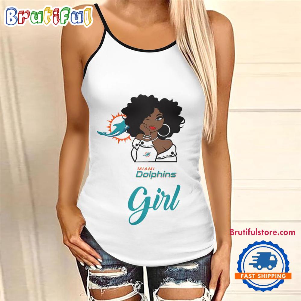 NFL Miami Dolphins Football Summer Women's Criss Cross Tank Top