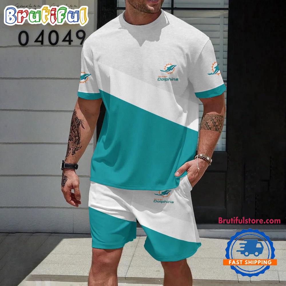 NFL Miami Dolphins Football T Shirt And Shorts Set