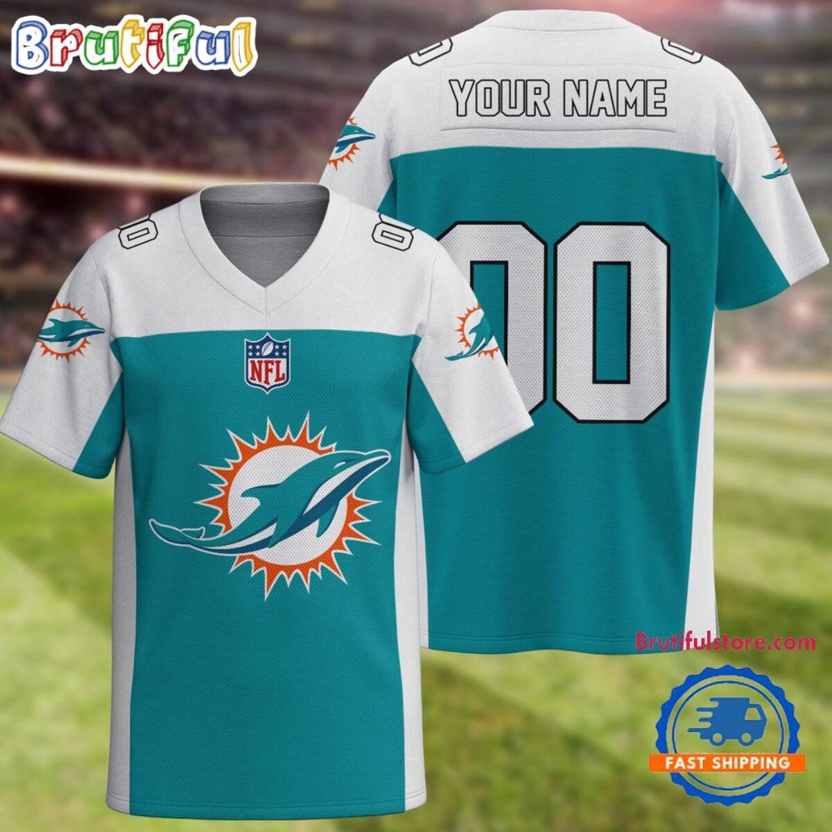NFL Miami Dolphins Team New Season Personalized Football Jersey