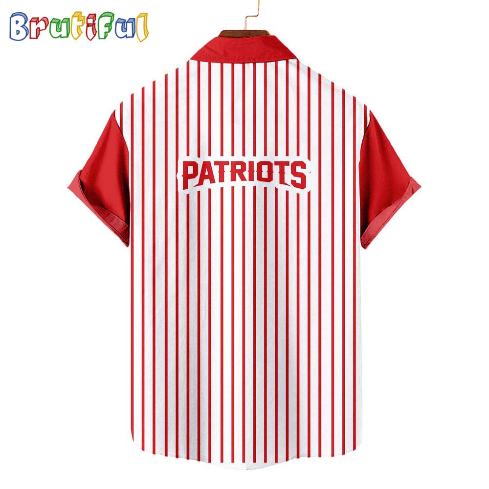 NFL New England Patriots Classic Retro Mascot Line Summer Beach Hawaiian Shirt