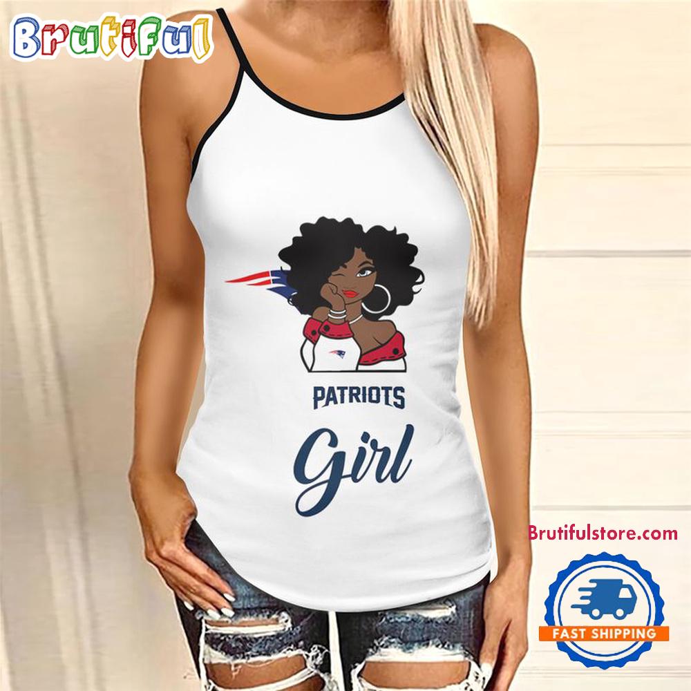 NFL New England Patriots Football Summer Women's Criss Cross Tank Top