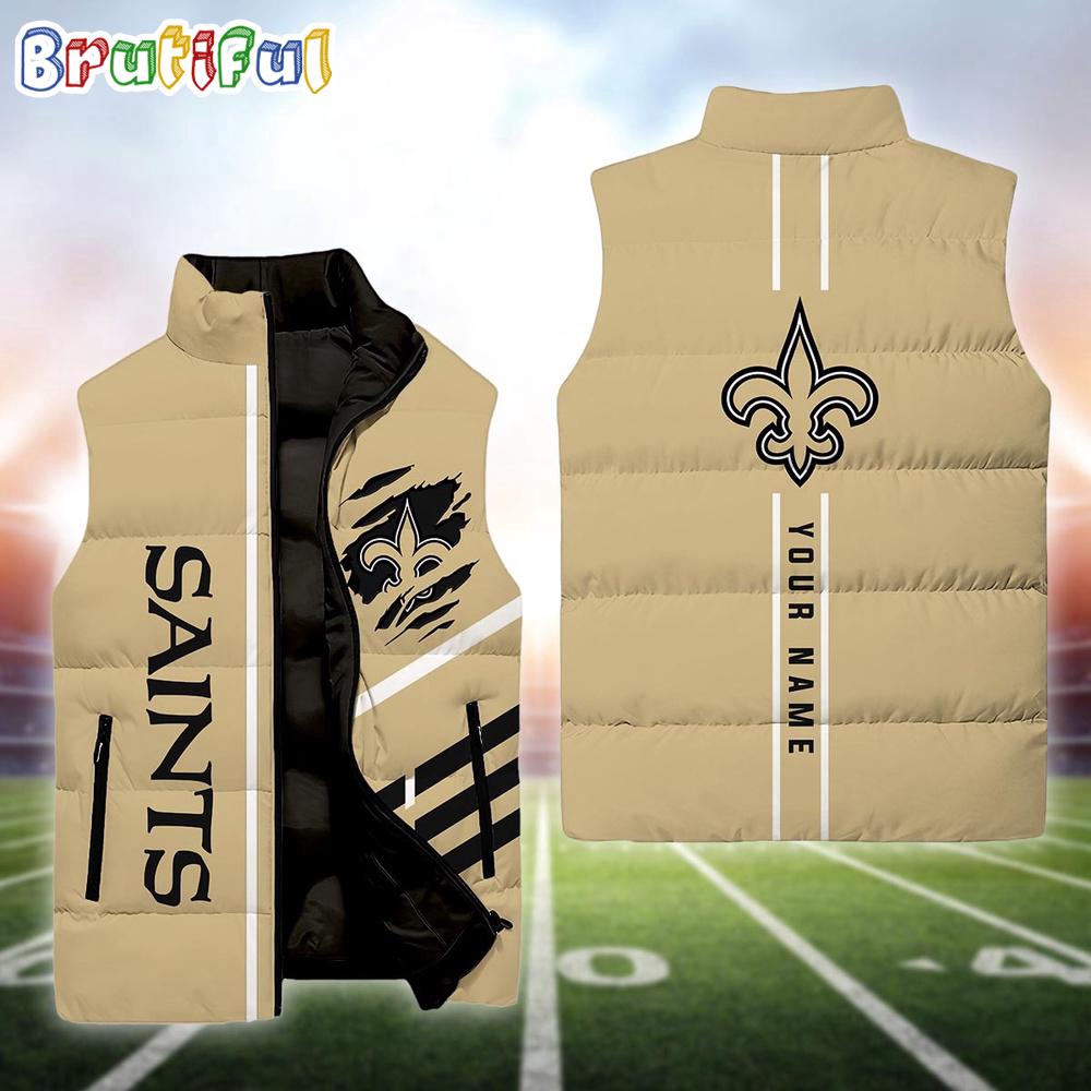 NFL New OrleansSaints Football New Season Personalized Sleeveless Down Puffer Jacket