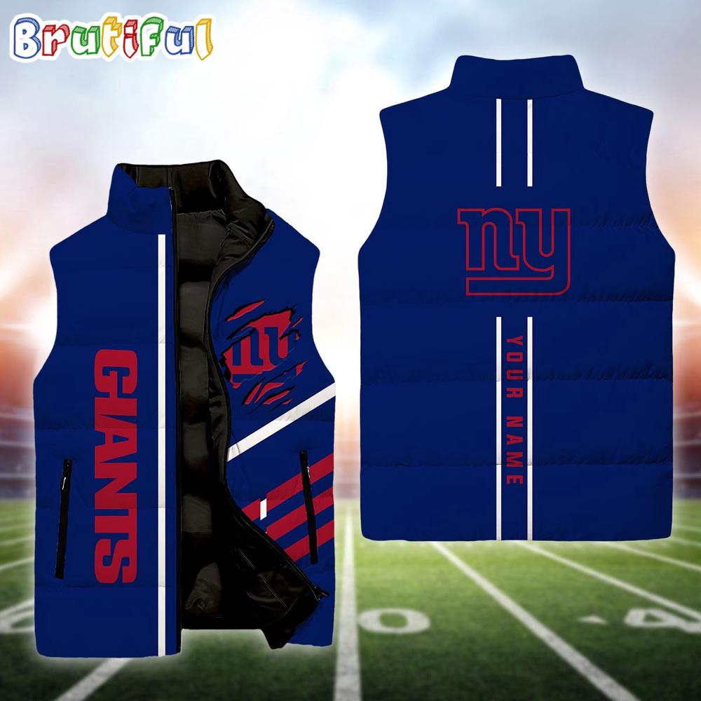 NFL New York Giants Football New Season Personalized Sleeveless Down Puffer Jacket