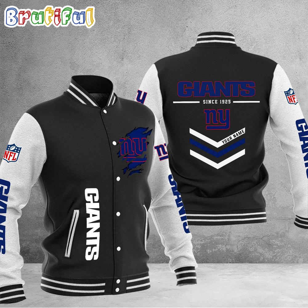 NFL New York Giants Football Team Personalized Varsity Baseball Jacket