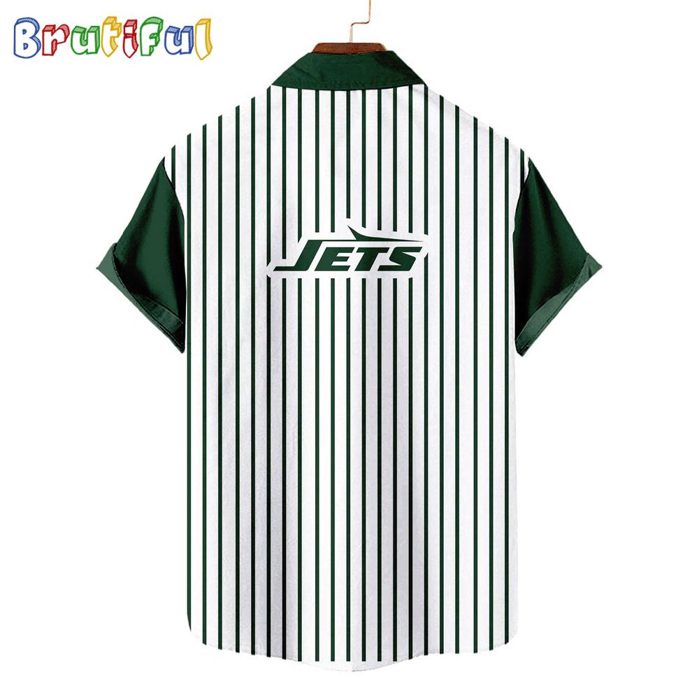 NFL New York Jets Classic Retro Mascot Line Summer Beach Hawaiian Shirt