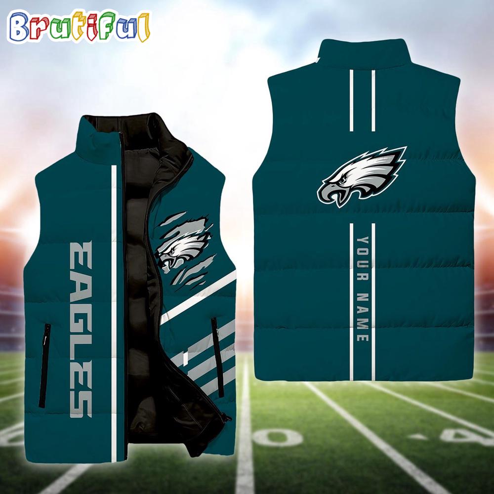 NFL Philadelphia Eagles Football New Season Personalized Sleeveless Down Puffer Jacket