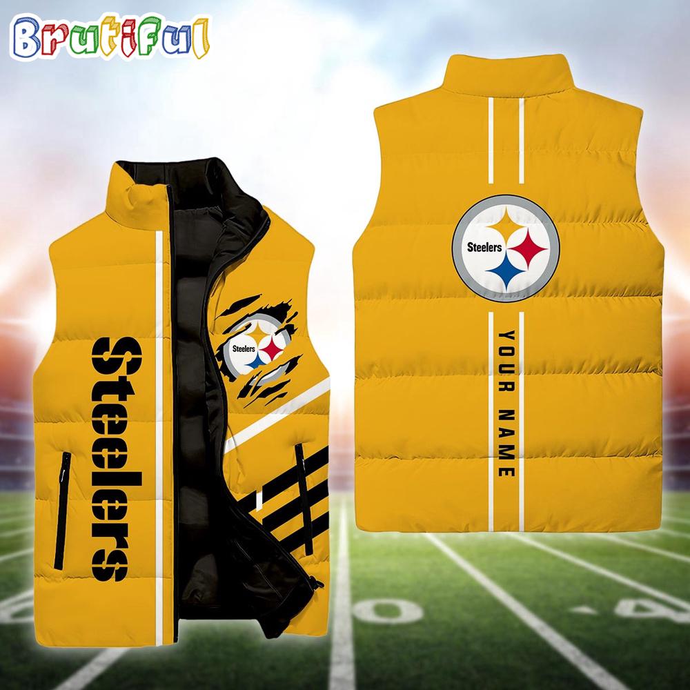 NFL Pittsburgh Steelers Football New Season Personalized Sleeveless Down Puffer Jacket