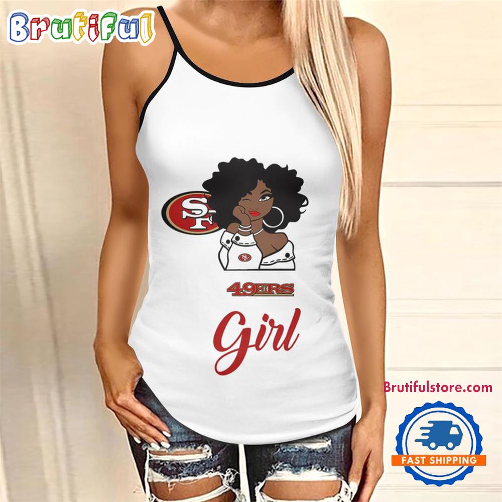 NFL San Francisco 49ers Football Summer Women's Criss Cross Tank Top