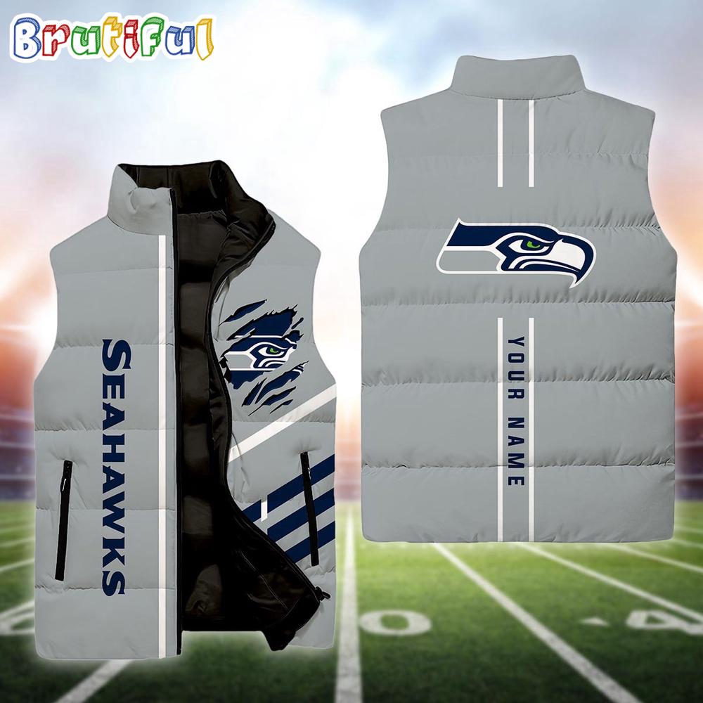 NFL Seattle Seahawks Football New Season Personalized Sleeveless Down Puffer Jacket