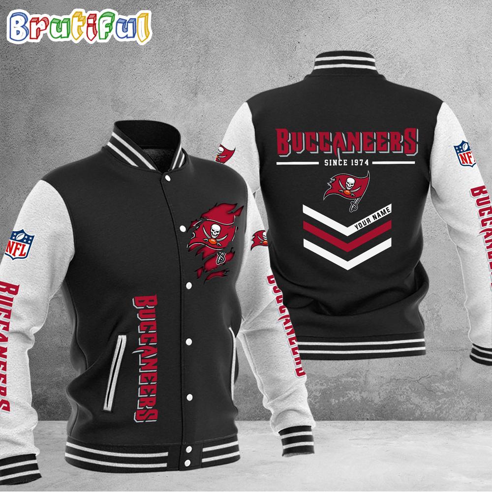 NFL Tampa Bay Buccaneers Football Team Personalized Varsity Baseball Jacket