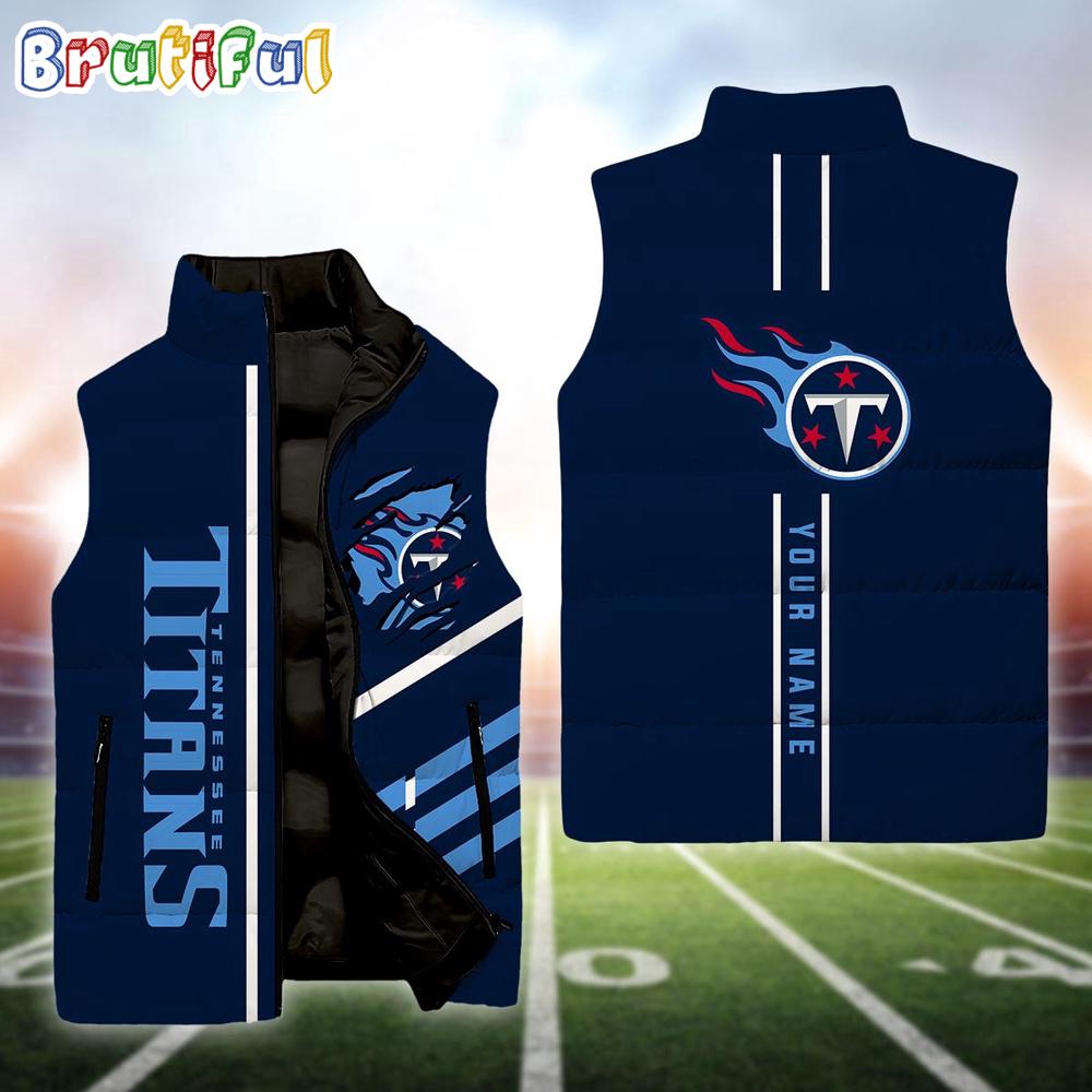 NFL Tennessee Titans Football New Season Personalized Sleeveless Down Puffer Jacket