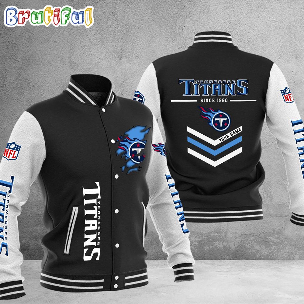 NFL Tennessee Titans Football Team Personalized Varsity Baseball Jacket