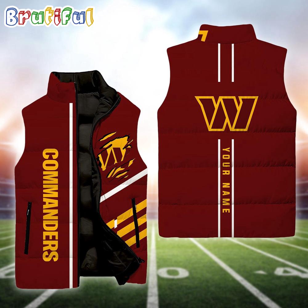 NFL Washington Commanders Football New Season Personalized Sleeveless Down Puffer Jacket