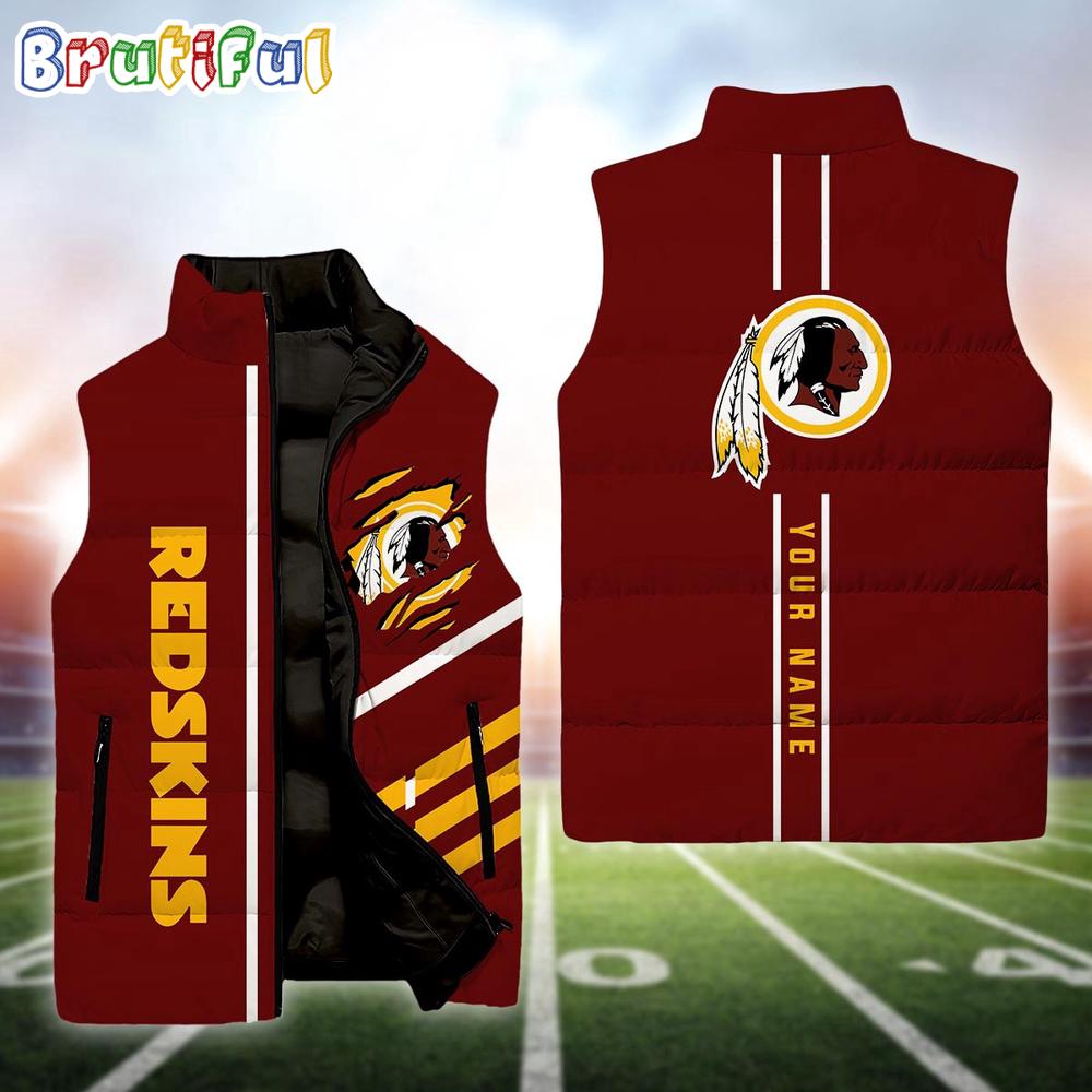 NFL Washington Redskin Football New Season Personalized Sleeveless Down Puffer Jacket