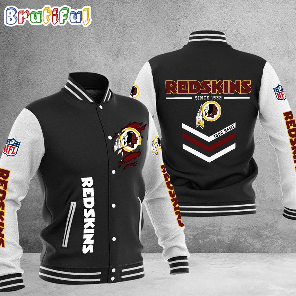 NFL Washington Redskin Football Team Personalized Varsity Baseball Jacket