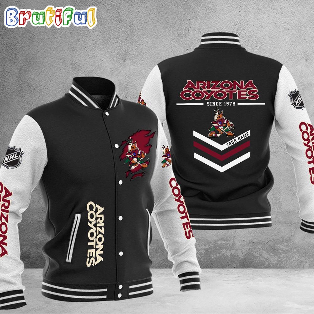 NHL Arizona Coyotes Hockey Team Personalized Varsity Baseball Jacket