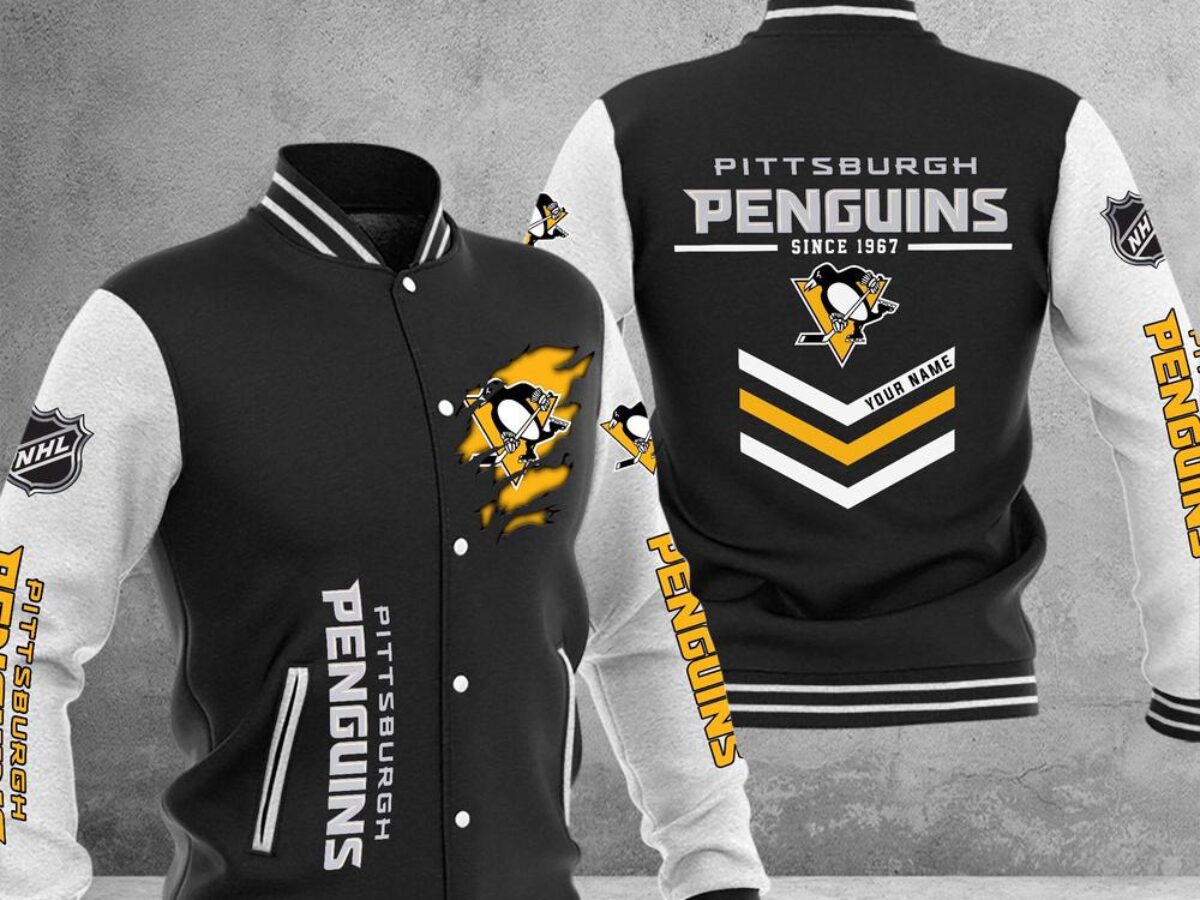 NHL Pittsburgh Penguins Hockey Team Personalized Varsity Baseball