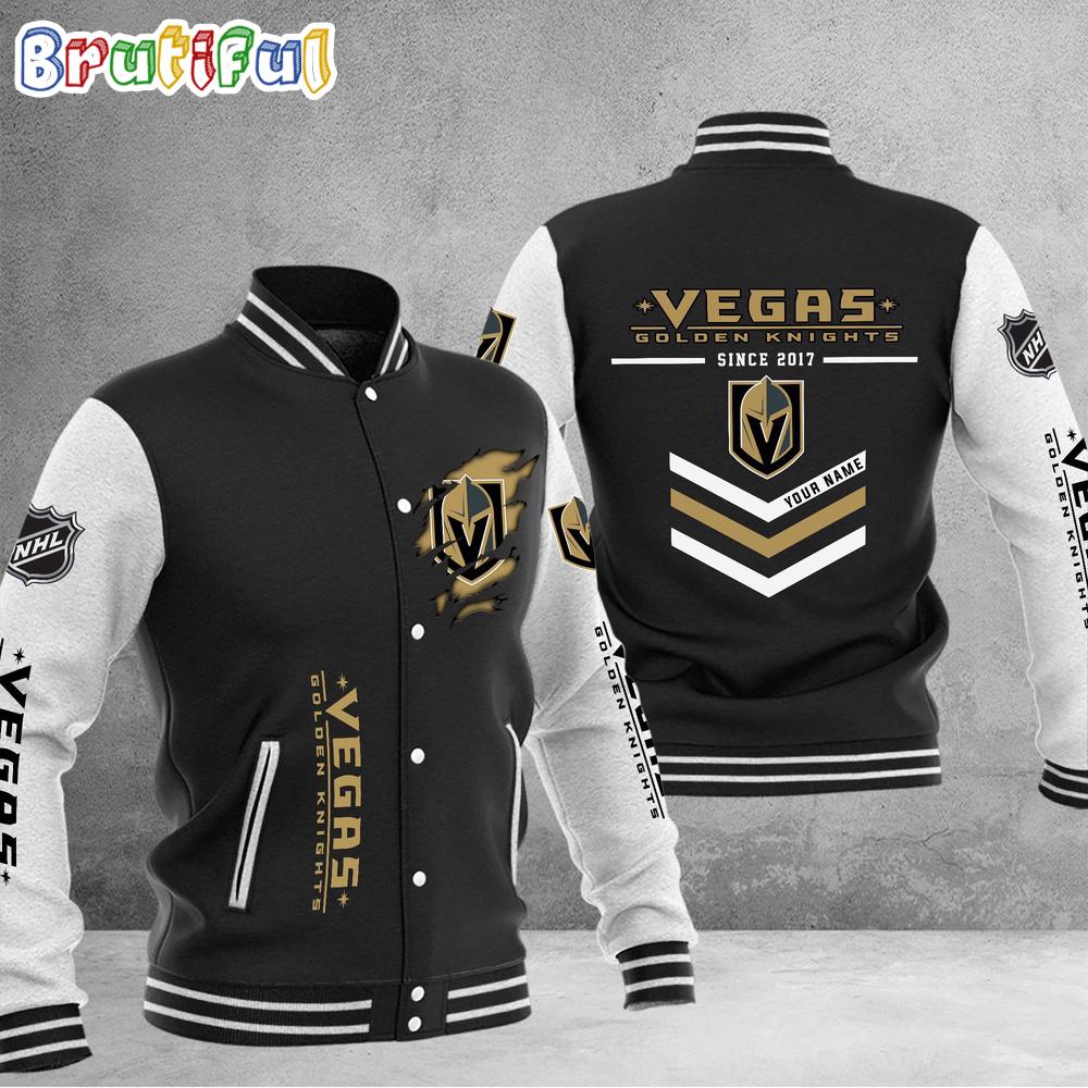 NHL Vegas Golden Knights Hockey Team Personalized Varsity Baseball Jacket
