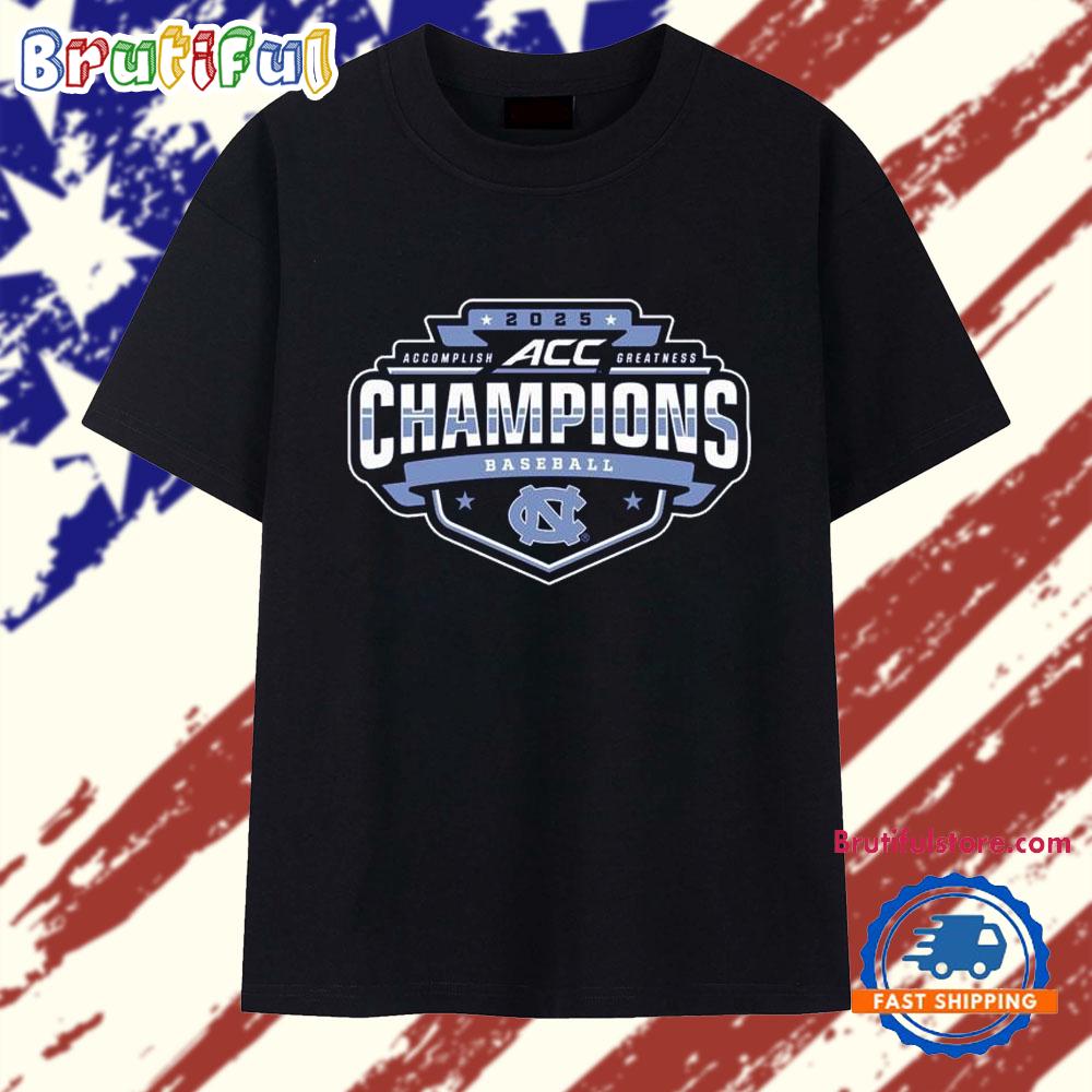 North Carolina Tar Heels 2025 ACC Baseball Conference Tournament Champions Locker Room Logo T Shirt
