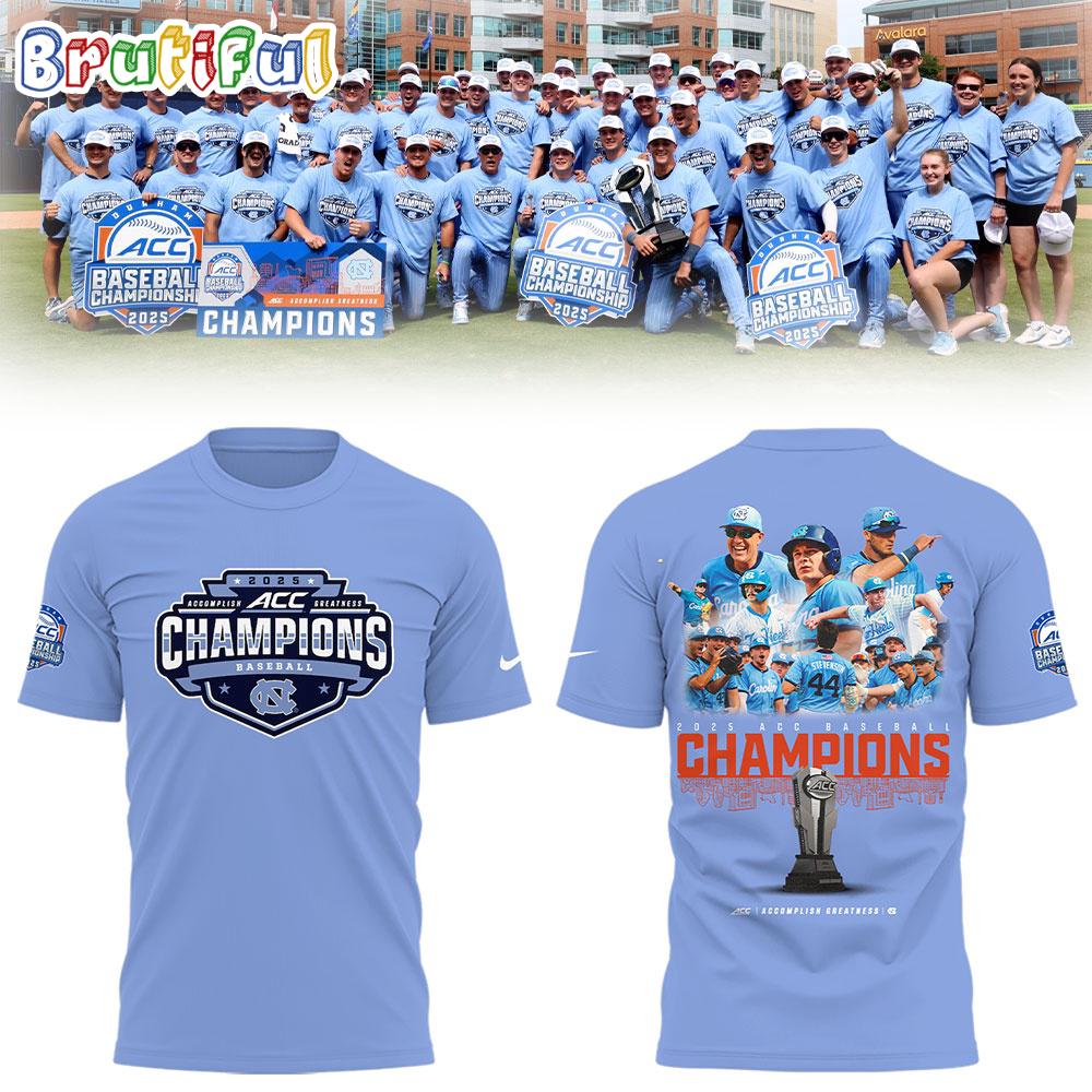 North Carolina Tar Heels Baseball 2025 ACC Baseball Champions Team Player T Shirt