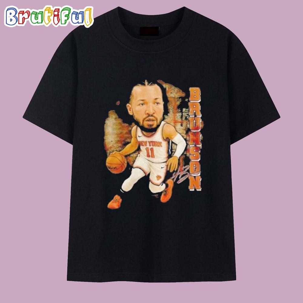 Official Jalen Brunson New York Knicks Nba Draft Cartoon Big Head T Shirt