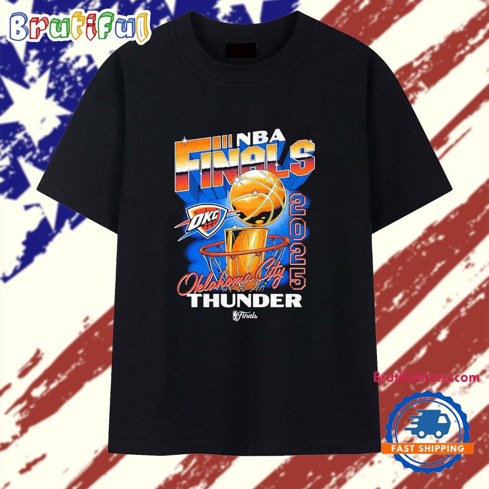 Oklahoma City Thunder 2025 NBA Finals Hoop And Trophy T Shirt