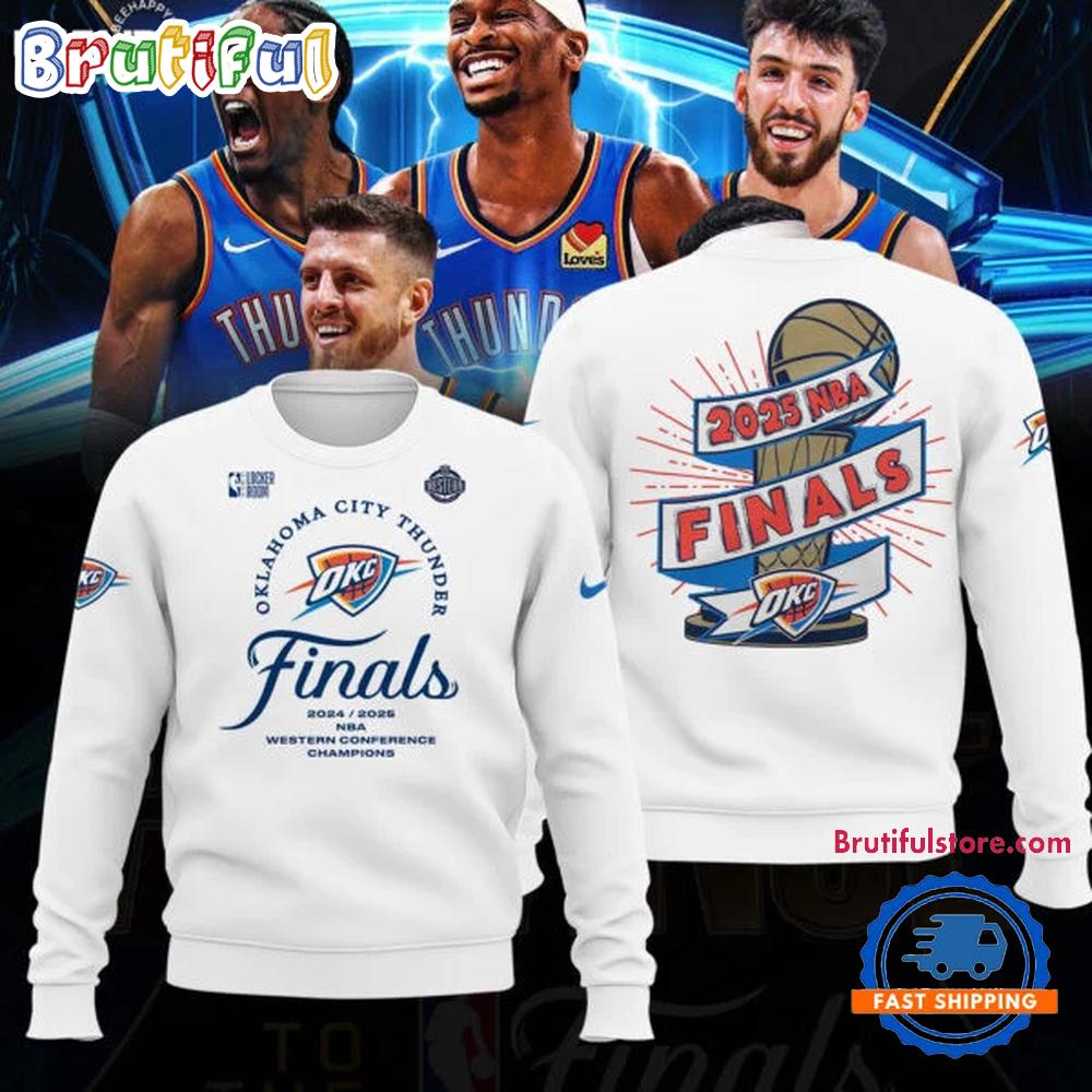 Oklahoma City Thunder 2025 Western Conference Champions Final 3D Printed Sweatshirt