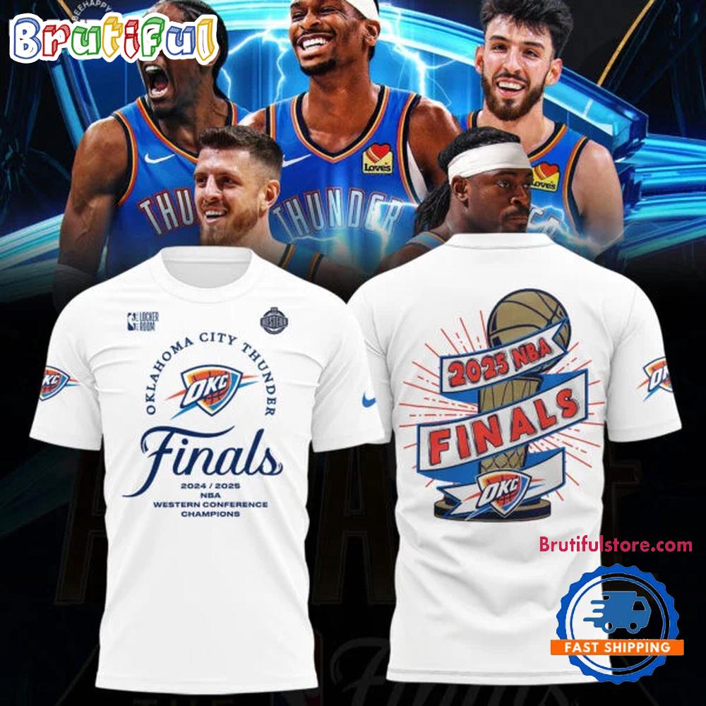 Oklahoma City Thunder 2025 Western Conference Champions Final 3D Printed T-Shirt