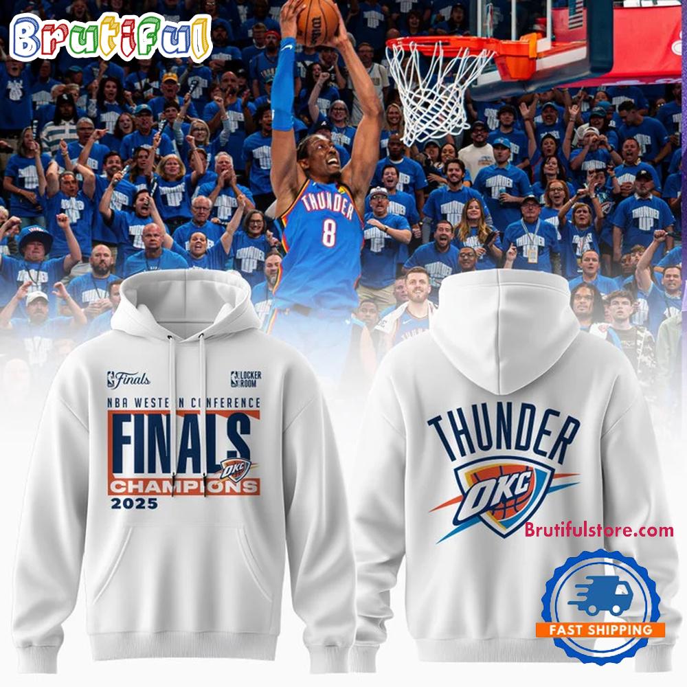 Oklahoma City Thunder 2025 Western Conference Champions Locker Room Hoodie