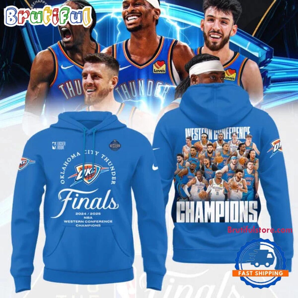 Oklahoma City Thunder 2025 Western Conference Champions Locker