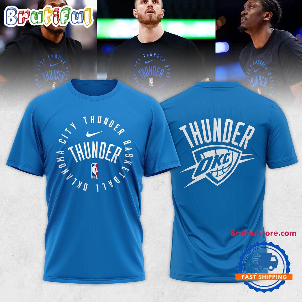 Oklahoma City Thunder Blue 2024 2025 Legend On-Court Practice Performance Shirt