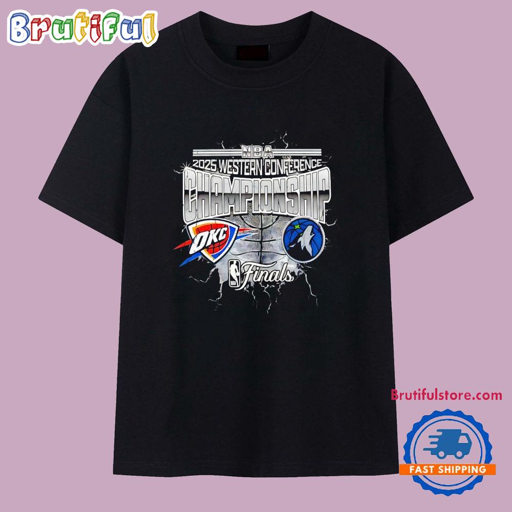 Oklahoma City Thunder vs Minnesota Timberwolves 2025 NBA Western Conference Finals T Shirt