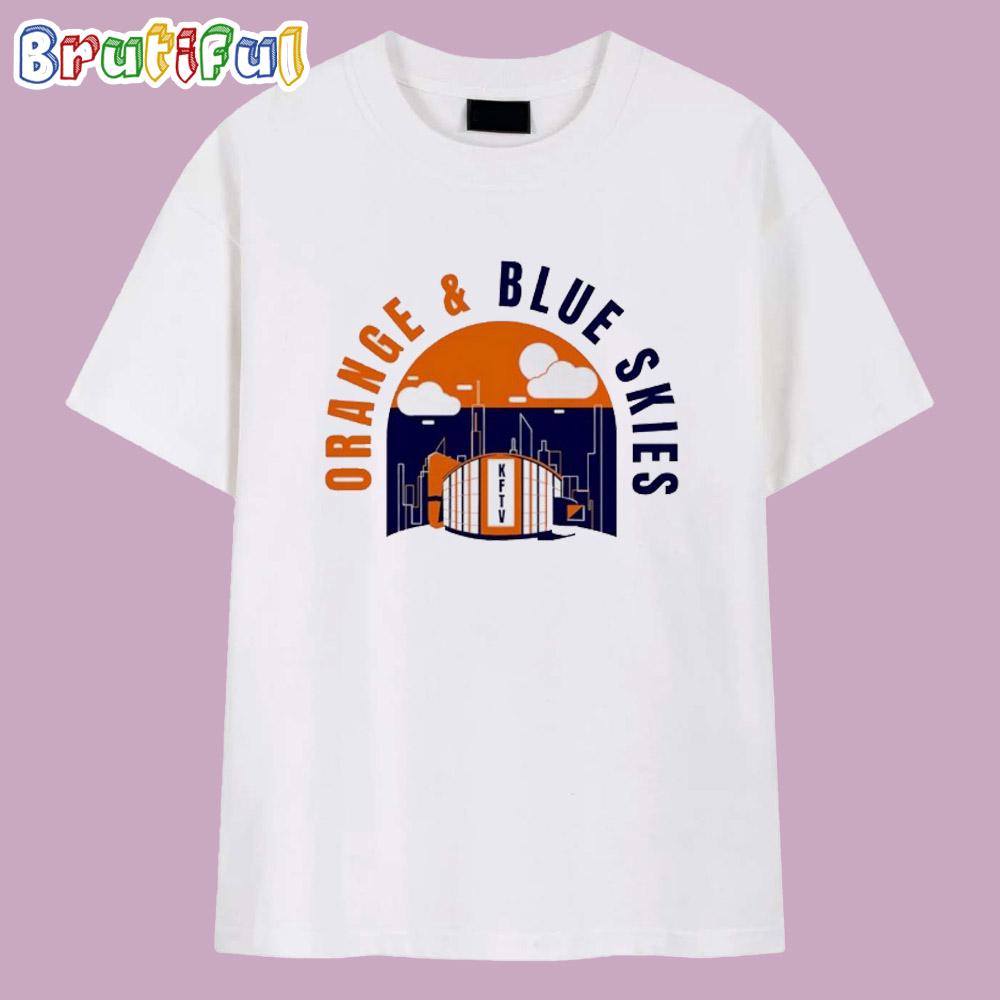 Orange and Blue Skies New York Knicks Cityline T Shirt