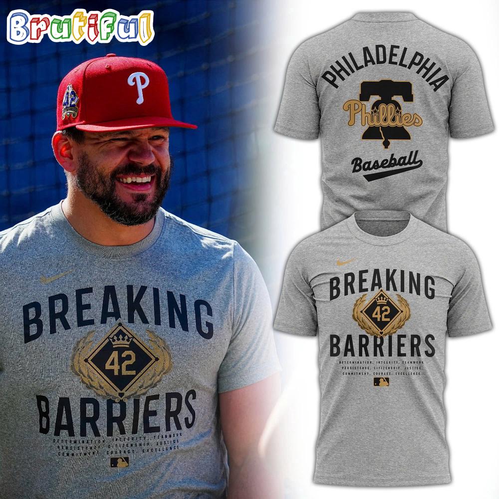 Philadelphia Phillies Jackie Robinson Black Breakin’ Barriers Legend T Shirt