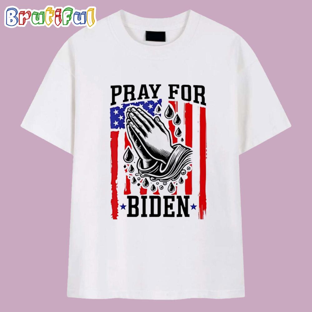 Pray for Joe Biden Prostate Cancer Awareness Blue Ribbon Faith Hope T Shirt