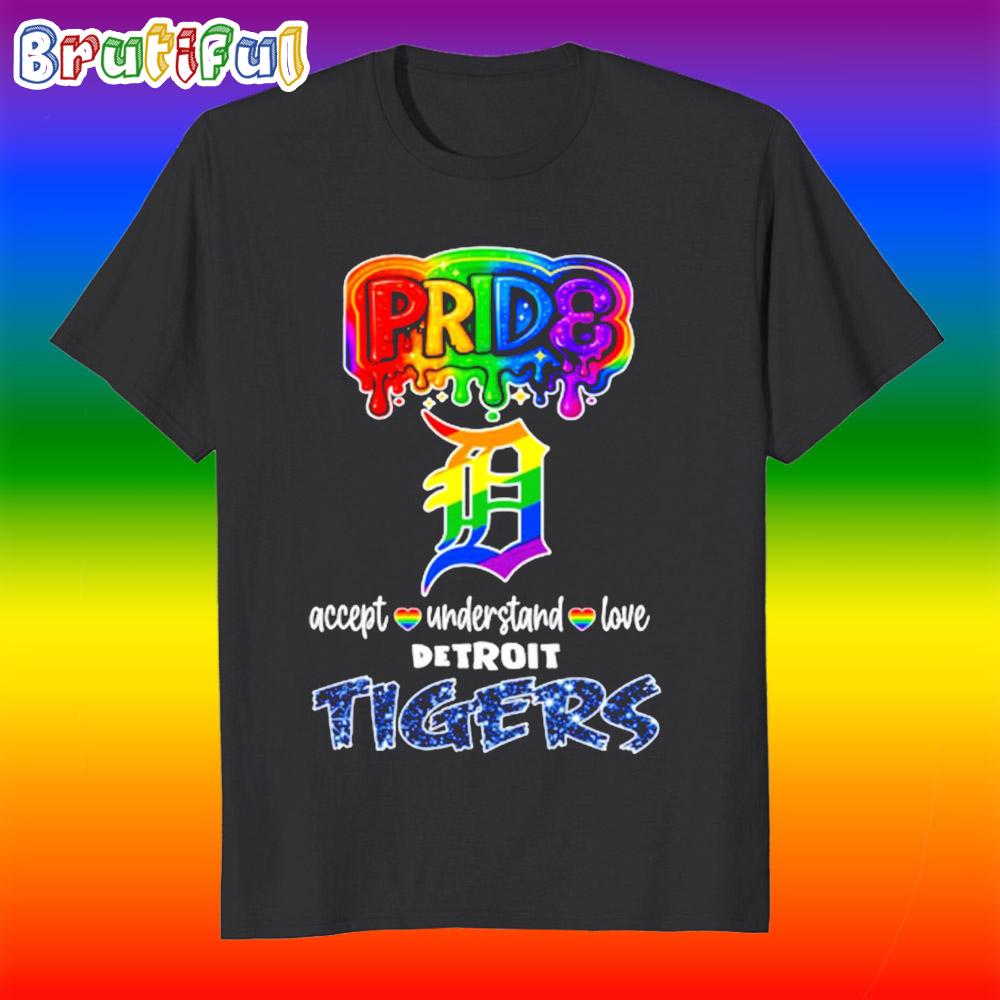 Pride Accept Understand Love Detroit Lions Rainbow T Shirt