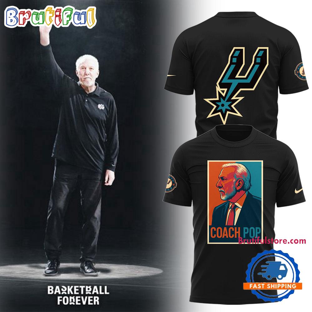 San Antonio Spurs Coach Gregg Popovich 2025 3D Printed Shirt
