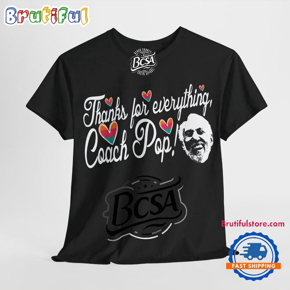 San Antonio Spurs Coach Gregg Popovich Thank For Everything 2025 T Shirt