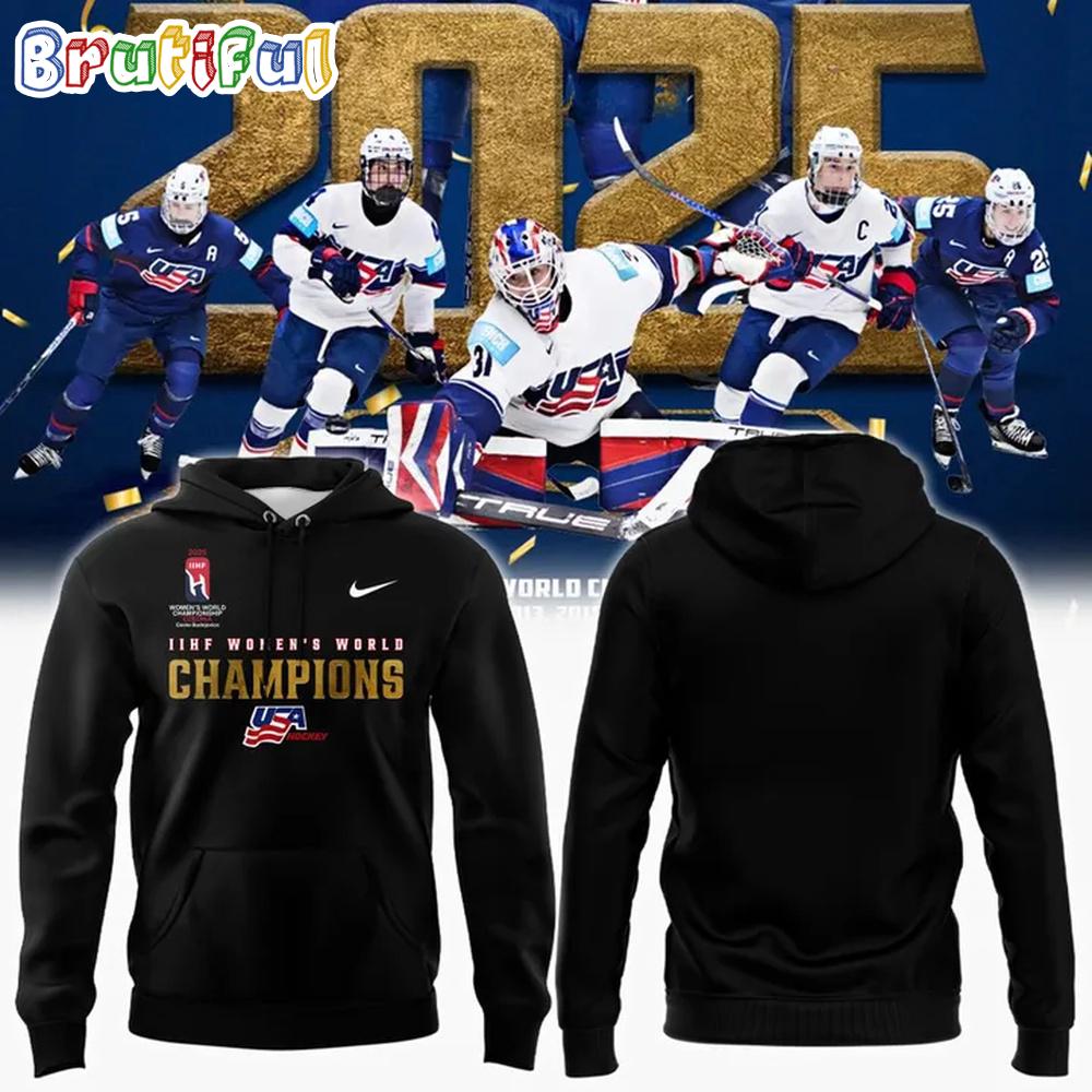 USA 2025 Hockey IIHF Women's World Champions Hoodie