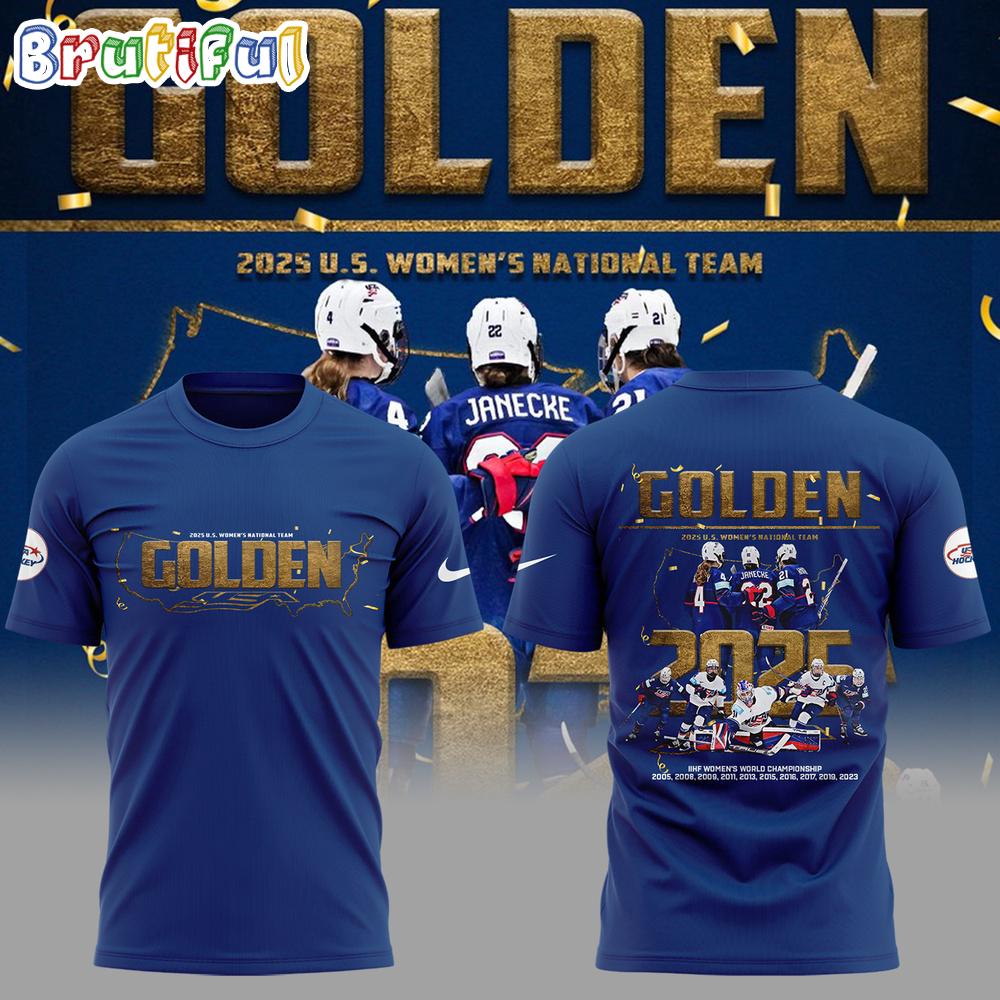 USA Hockey 2025 IIHF Men's World Championship Team Player Golden Shirt