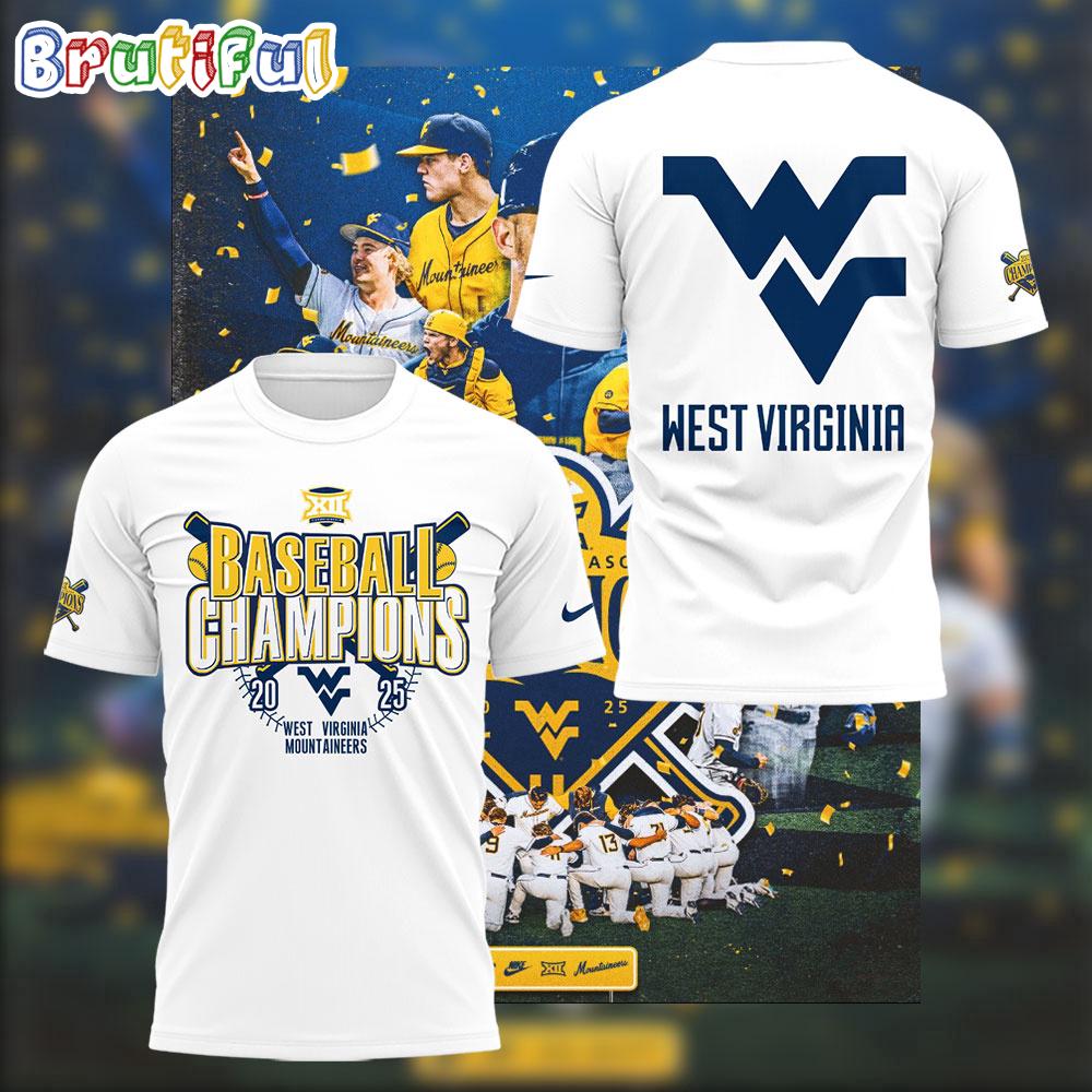 West Virginia Mountaineers 2025 Baseball Big 12 Champions Limited Edition T Shirt