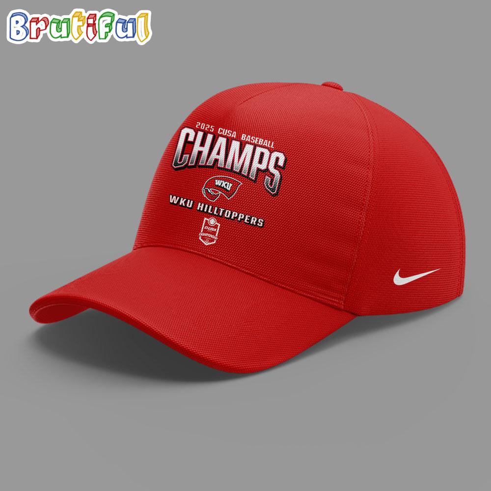 Western Kentucky Hilltoppers Baseball x 2025 CUSA Tournament Champions Red Cap
