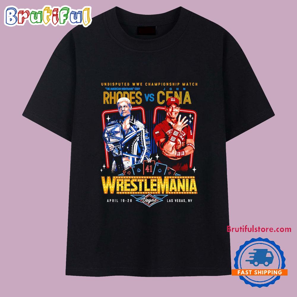 WrestleMania Cody Rhodes vs. John Cena WWE Championship Match T Shirt