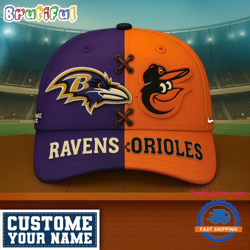 Baltimore Ravens x Baltimore Orioles Sporty New Design Baseball Cap
