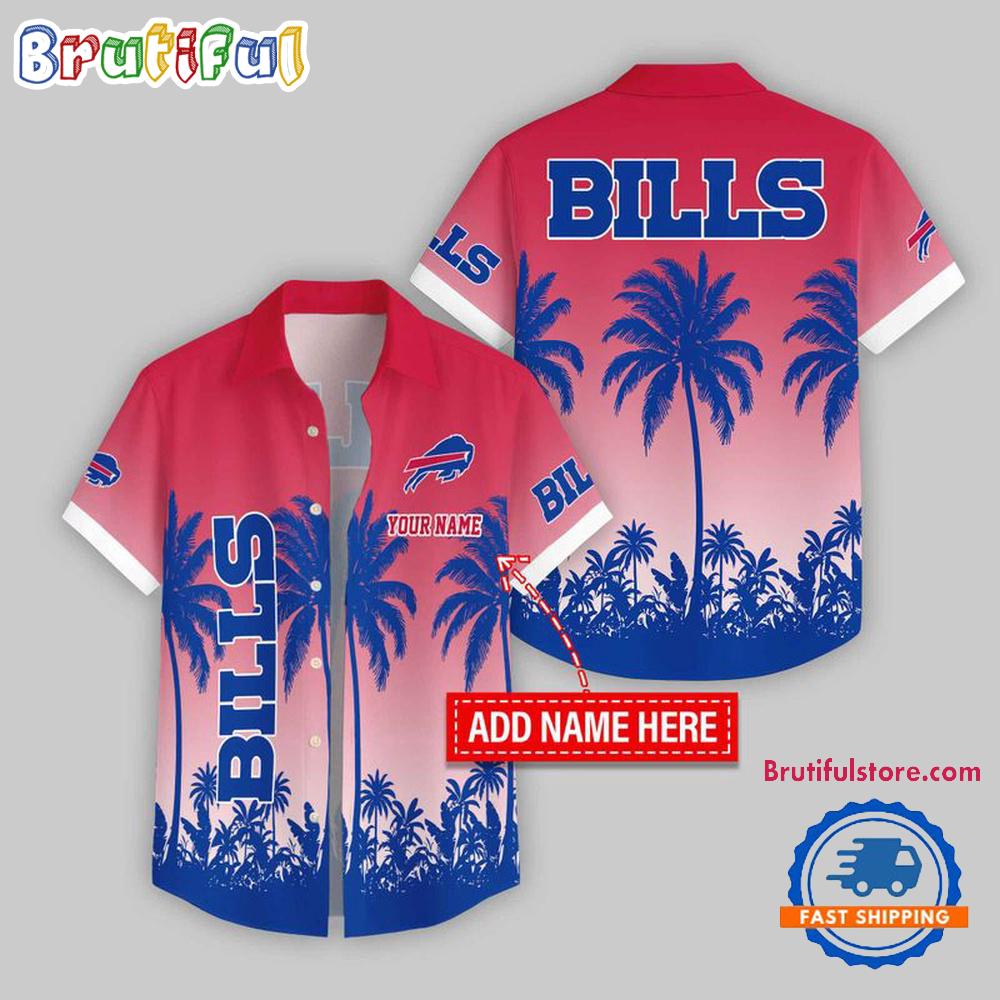 Buffalo Bills Flower Palm Tree Summer Button Hawaii Shirt