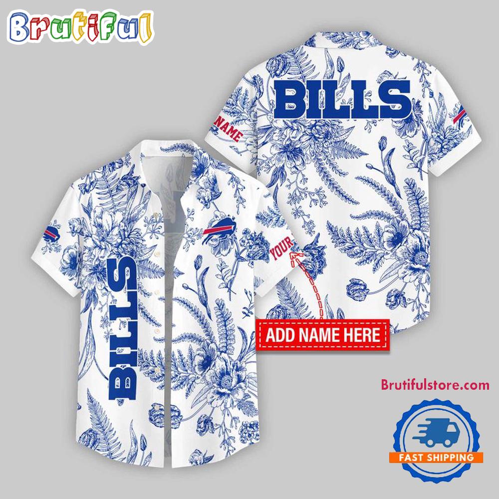 Buffalo Bills Leaf Flower Pattern Personalized Name Hawaii Shirt