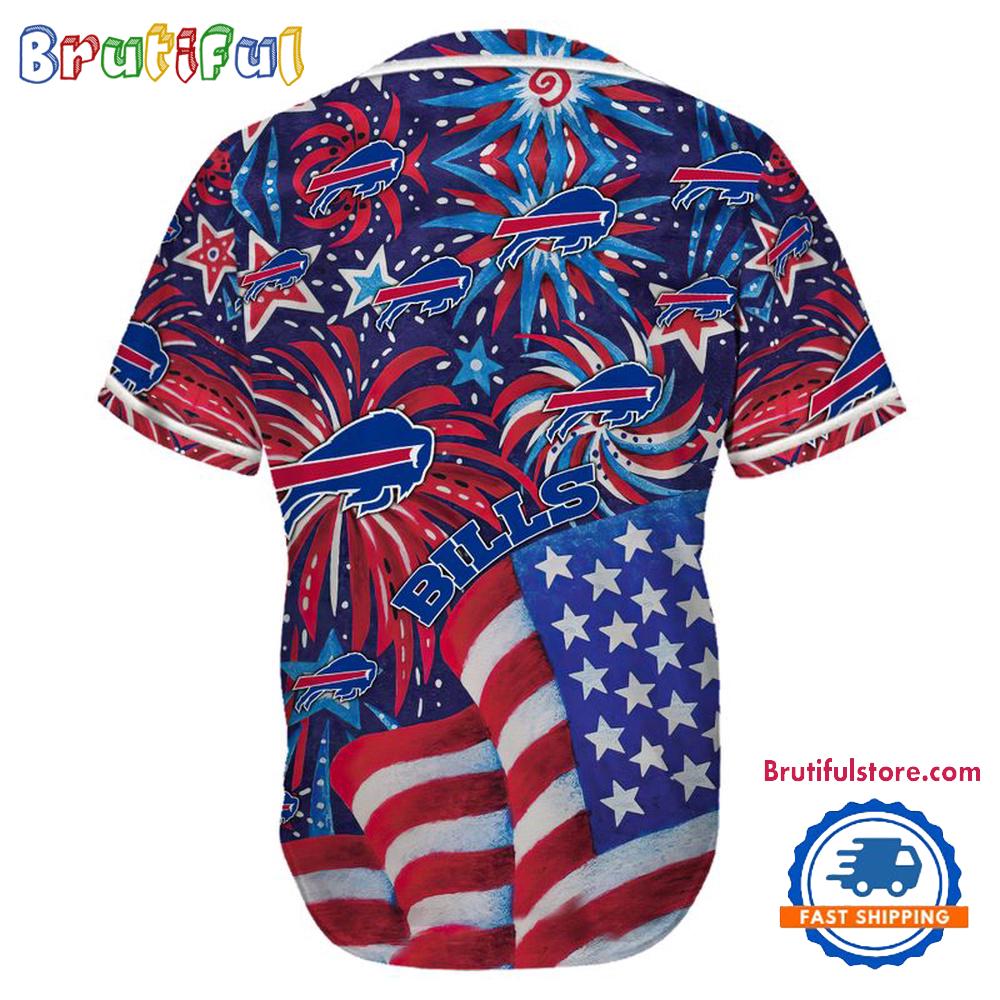 Buffalo Bills USA Flag Independence Day Baseball Jersey, Sport Team 4th of July Jersey