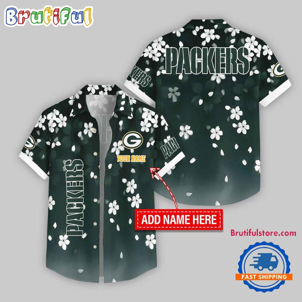 Green Bay Packers Five-petaled Flower Pattern Hawaii Shirt